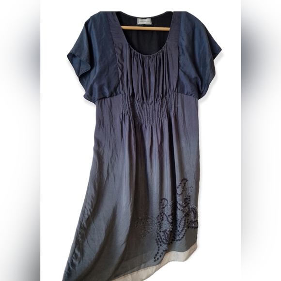 Day Birger Et Mikkelsen Dailly Couture Grey Ombre 100% Silk Tunic Dress Size 12 - Picture 6 of 10
